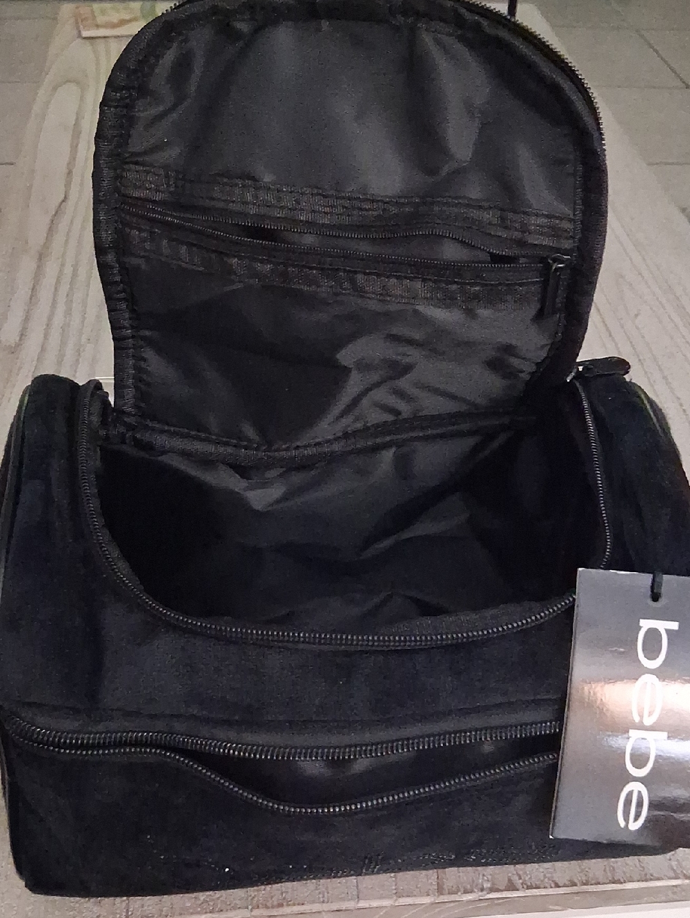 bebe Black Studded Logo Make Up Pouch NWT - Picture 7 of 10
